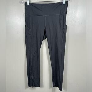 Lululemon Fast and Free High-Rise Crop II 23" Non Reflective Graphite Grey Sz 10